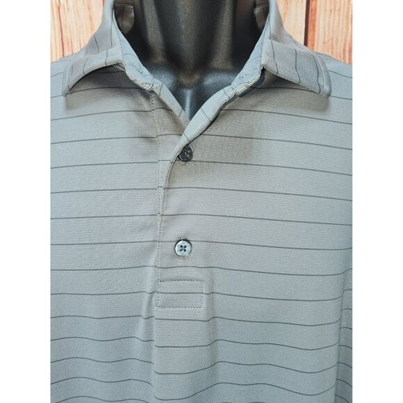 FOOTJOY FJ Men's Gray Striped Golf Polo Large - Picture 3 of 8